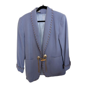 VTG Luigi Luzzatti Collezione Pale Blue Jacket Size 4 Western Style Flaws